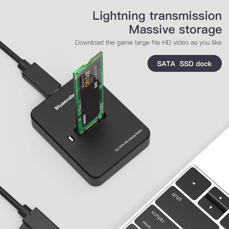 High-Speed M.2 NVMe SSD Enclosure - 10Gbps USB 3.2 Gen 2 External Hard Drive Case with Tool-Free Installation