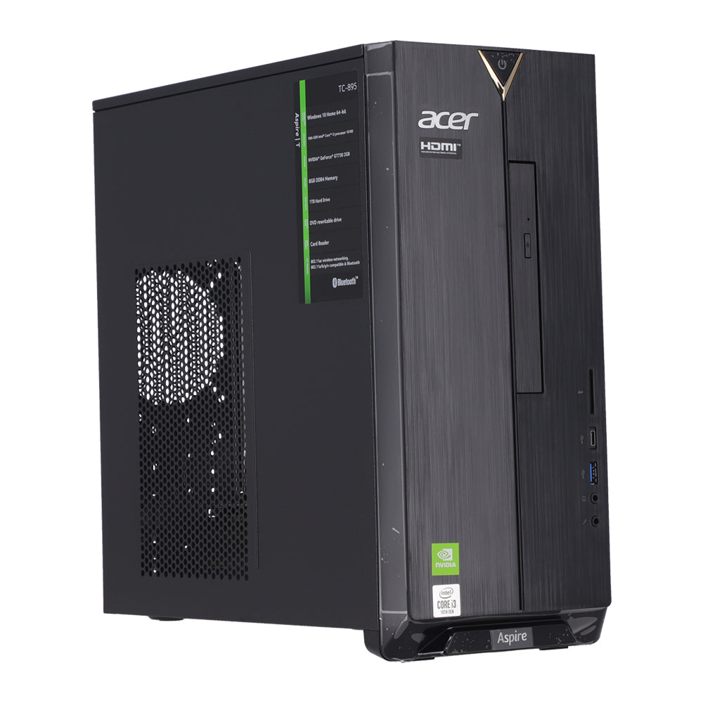 Acer Aspire TC-895 Desktop PC | i3-10305T | 16GB RAM | 500GB NVMe SSD + 1TB HDD | Nvidia GT730 | WiFi & Bluetooth