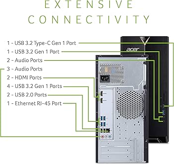 Acer Aspire TC-895 Desktop PC | i3-10305T | 16GB RAM | 500GB NVMe SSD + 1TB HDD | Nvidia GT730 | WiFi & Bluetooth