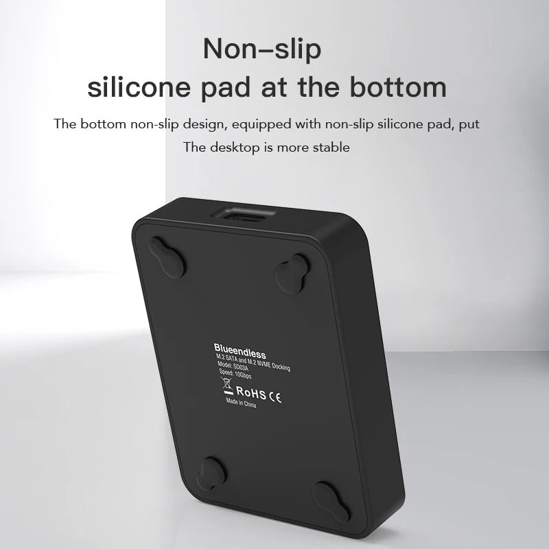 High-Speed M.2 NVMe SSD Enclosure - 10Gbps USB 3.2 Gen 2 External Hard Drive Case with Tool-Free Installation